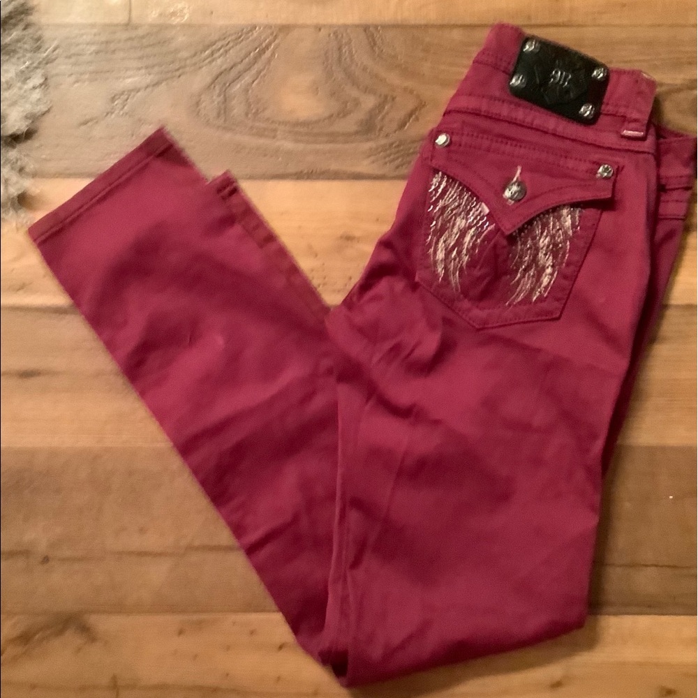 Miss Me one of a kind jeans dark pink color sz30